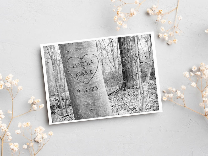 Love Tree Personalized Card, Unique Card for Holidays, Wedding, Anniversary, Valentines Day, Mothers Day, Romantic Card for Him or Her