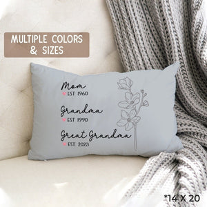 Great Grandma Pillow Personalized Grandparent Pregnancy Gift Grandmother Pillow Case Mom Mother in law Mother's Day Christmas Birthday