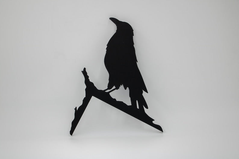 Black Crow Raven Door Topper, Door Sitter Corner Art, Crow Decor, Black Crow Art, Halloween Raven Door, Crow Halloween Art