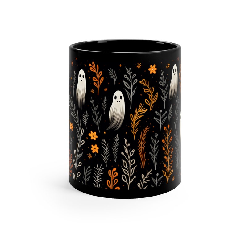 Cute Ghosts 11oz Coffee Mug, Festive Halloween Ceramic Mug, Fall aesthetic, Halloween theme, perfect gift for Teacher, Fall Decor Ghost Cup