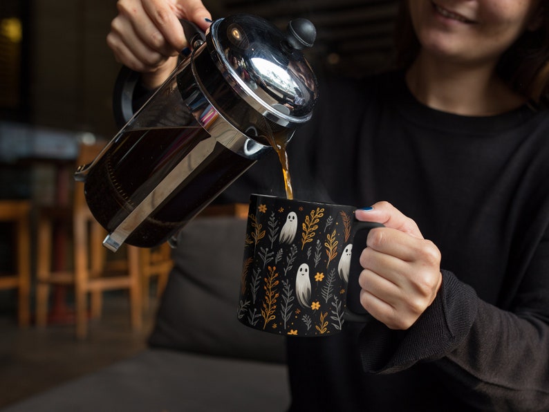 Cute Ghosts 11oz Coffee Mug, Festive Halloween Ceramic Mug, Fall aesthetic, Halloween theme, perfect gift for Teacher, Fall Decor Ghost Cup