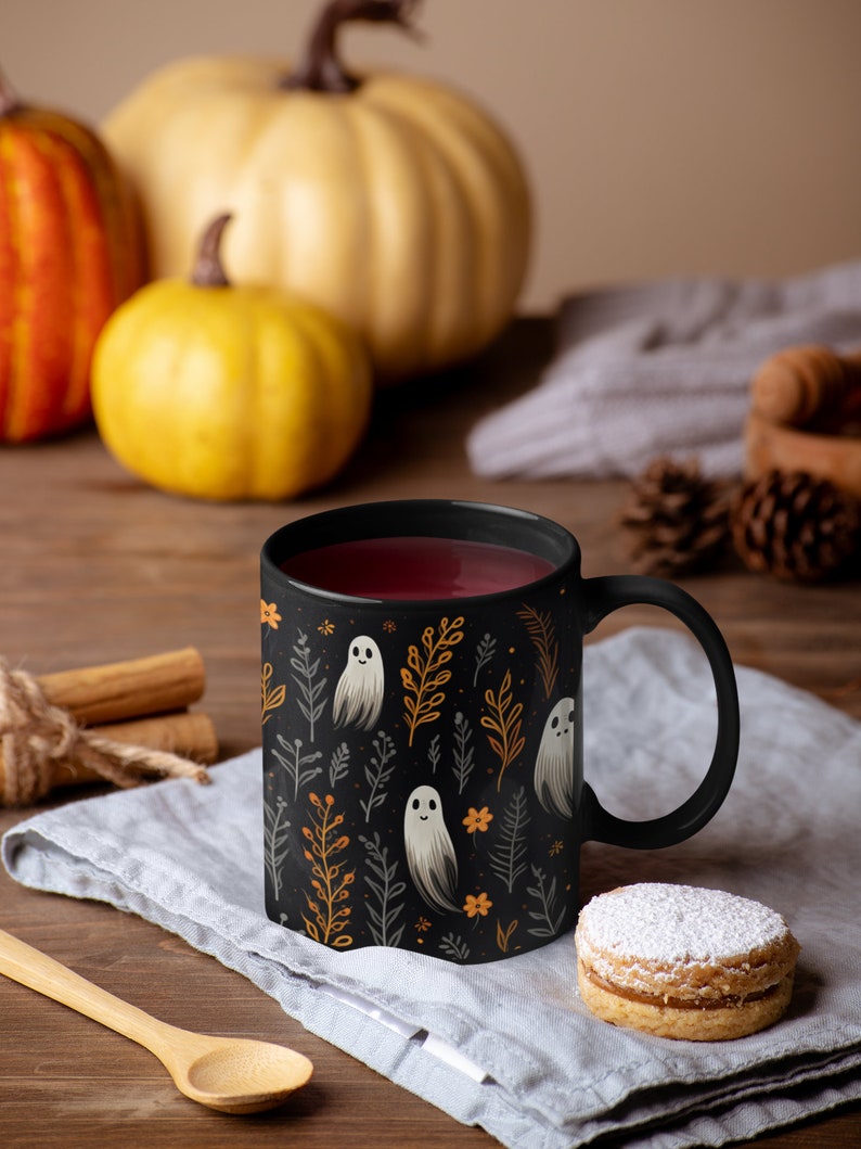 Cute Ghosts 11oz Coffee Mug, Festive Halloween Ceramic Mug, Fall aesthetic, Halloween theme, perfect gift for Teacher, Fall Decor Ghost Cup