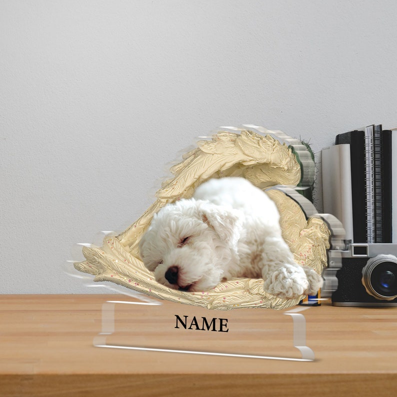 Sleeping Pet Within Angel Wings Personalized Dog Photo Acrylic Plaque, Dog Acrylic Keepsake Gift, Cute dog Sleeping Angel Acrylic Plaque il_794xN.5329621183_3h41.jpg