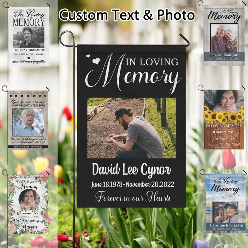 Personalized Memorial Garden Flag: Custom Photo & Name Memorial Gift For Family Member