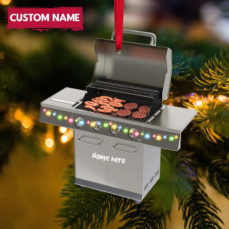 BBQ Christmas Ornament, Grill Master Gift, Barbecue Smoker Ornament, BBQ Smoker Ornament, Personalized Grill Christmas Ornament Gift