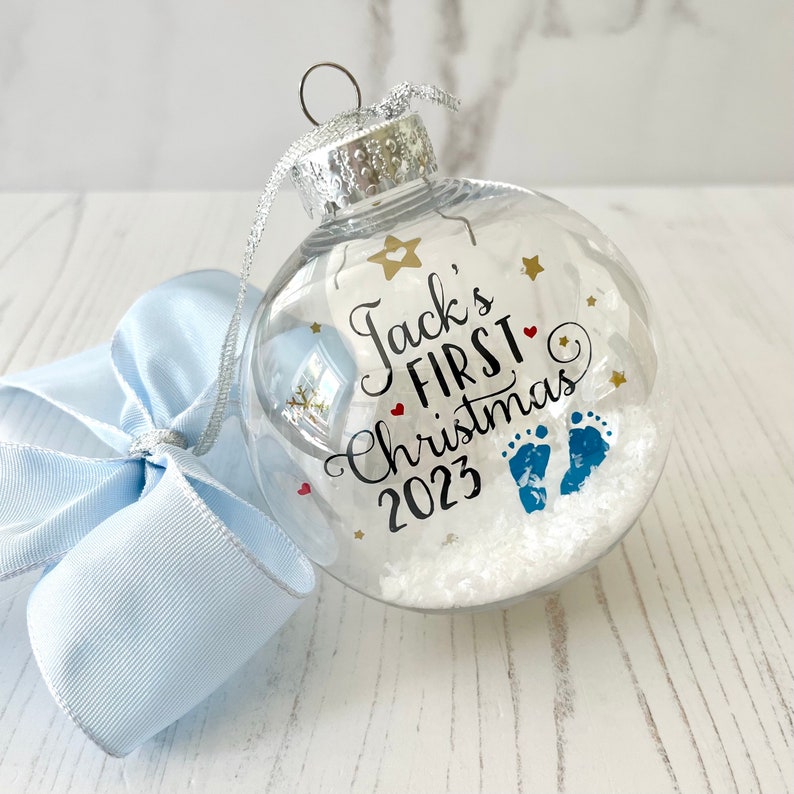 Personalised Baby's First Christmas Bauble 2024, 1st Christmas Ornament