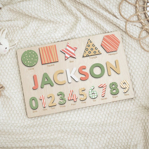 Baby Gift for Girls Personalized Wooden Name Puzzle: Custom Baby Shower Gift for Baby Boys and Girls - Personalized Toy for Toddlers