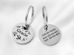 Personalized Dog and Cat Name Tag, Dog Tag Engraved for Pets, Keep Safe Microchipped Dog Tag, Customized Dog Tag, Cute Dog ID Tag, Pet Gift