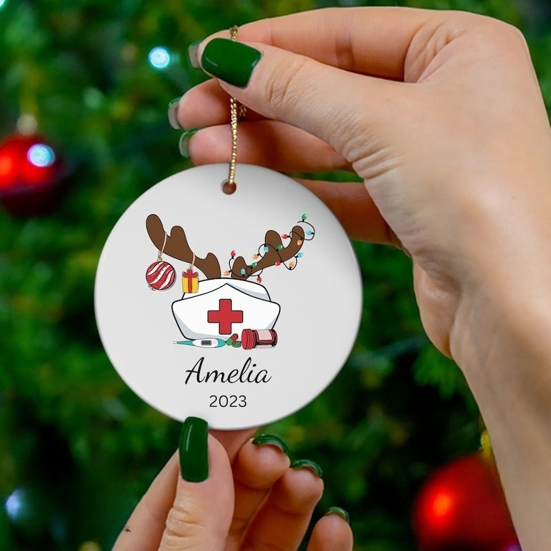 Personalized Nurse Christmas Ornament, Nurse Christmas Gift, Nurse Graduate, Nurse Retirement Gift, Gift for Nurse, First Christmas as Nurse