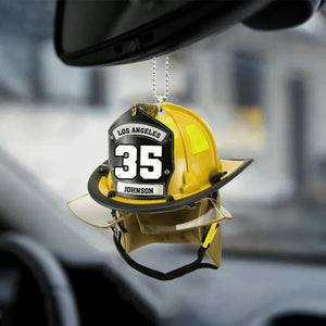 Personalized Firefighter Helmet Ornament, Proud Firefighter Ornament, Firefighter Gift, American Firefighter Ornament, Firefighter Keepsake