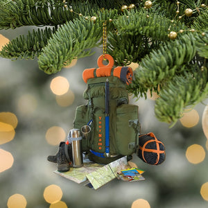 Personalized Hiking Bag Christmas Ornament ,Camping Lover Gift, Hiking Lover Ornament 2024, Keepsake Gift For Camper, Hiking Decor Gift.