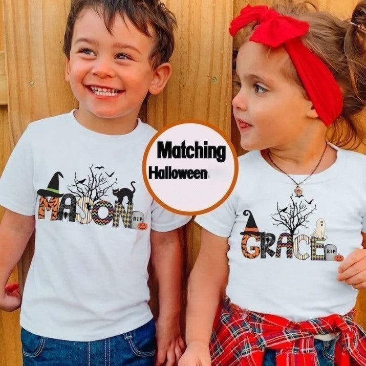 Personalized Kids Halloween Shirt-Personalized Halloween Name Shirt-Kids Halloween Shirt-Halloween Toddler Tee