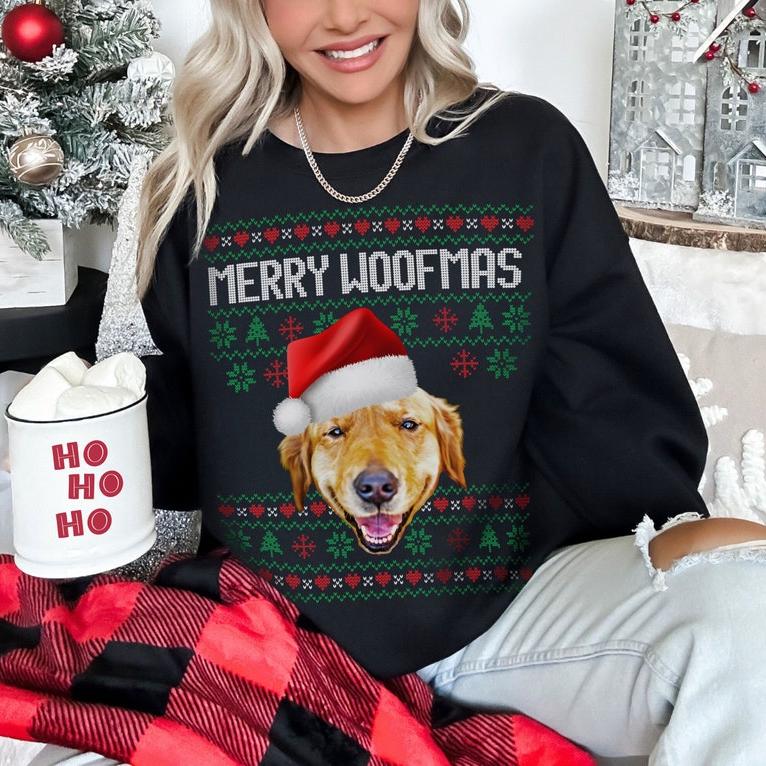 Merry Woofmas Personalized Ugly Christmas Sweater with Dog Photo, Custom Christmas Gift for Dog Owners, funny ugly christmas sweater il_794xN.5337169592_jagf.jpg
