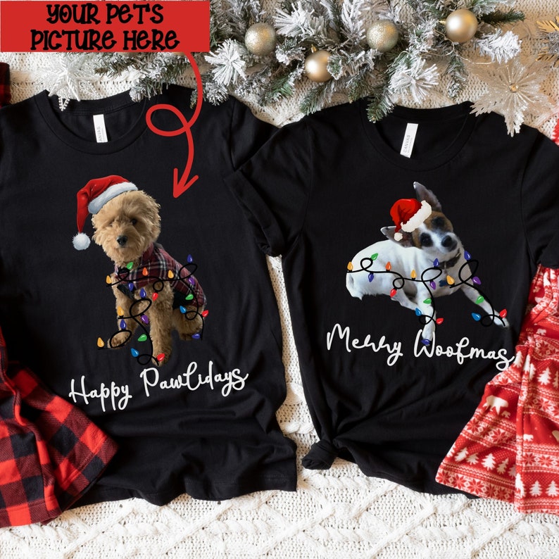 Happy Pawliday Christmas Dog Shirt, Custom Christmas Dog Shirt, Personalized Christmas Shirt, Custom Pet Gifts, Custom Pet Shirt, Custom Christmas Shirt