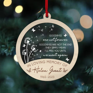 Personalized Memorial Christmas Ornament, In Loving Memory Christmas Ornament, Loss of Loved Mom Dad Remembrance Gifts, Sympathy Gift