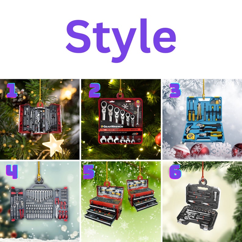Personalized Mechanic Tool Box Christmas Ornament, Repair Tool Kit Flat Ornament Decor, Garage Ornament Automobile Repair Shop Gift Xmas