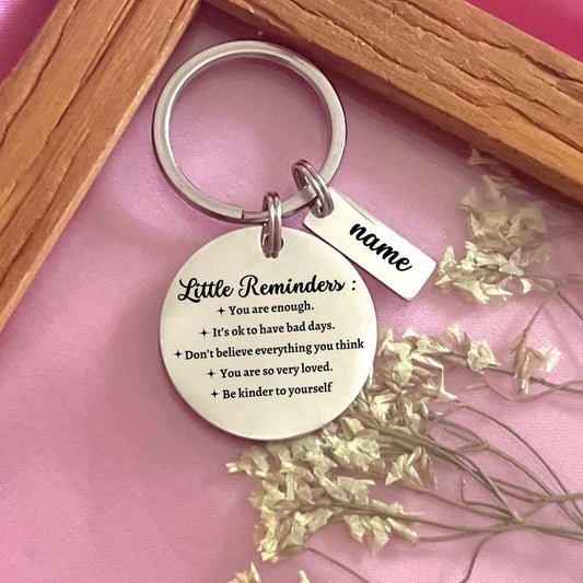 Custom Positive Reminder Aluminium Keychain - Personalized Inspirational Affirmation Keychain - Christmas Gift