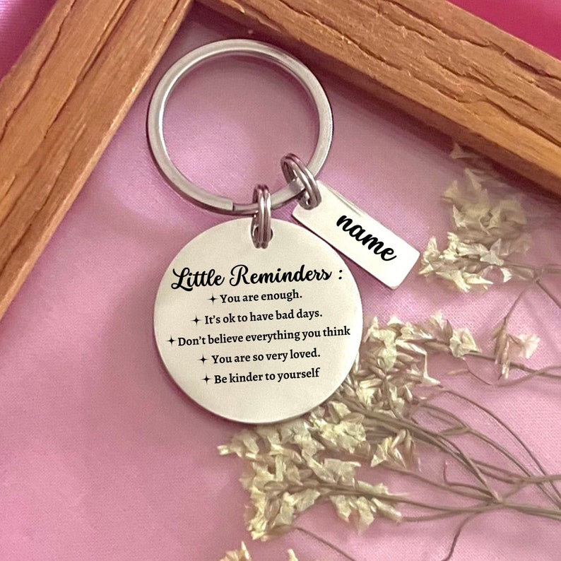 Custom Positive Reminder Aluminium Keychain - Personalized Inspirational Affirmation Keychain - Christmas Gift