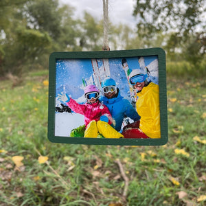 Personalized Picture Ornament wood photo frame Wooden State Christmas Ornament