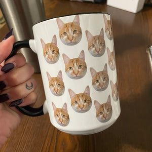 Personalized Cat Face Mug - Customized Cat Mug - Personalized Cat Photo Mug - Personalized Cat Lover Gift - Custom Pet Coffee Mug