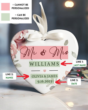 Mr and Mrs Christmas Ornament - Personalized First Christmas Married Keepsake - Wedding Christmas Gift 2025