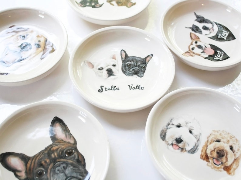 Custom Pet Ring Dish | ceramic jewelry trinket dish | anniversary wedding valentines boyfriend fiance husband gift | made to order