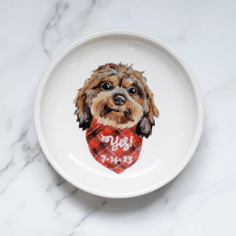 Custom Pet Ring Dish | ceramic jewelry trinket dish | anniversary wedding valentines boyfriend fiance husband gift | made to order