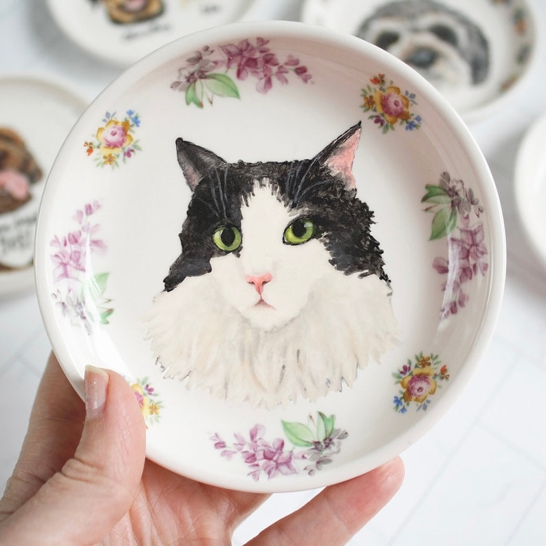 Custom Pet Ring Dish | ceramic jewelry trinket dish | anniversary wedding valentines boyfriend fiance husband gift | made to order