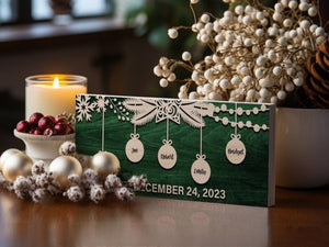 Personalized Christmas Family Name Sign, Custom Christmas Sign, Holiday Season Welcome Sign, Farmhouse Home Decoration, Christmas Decoration