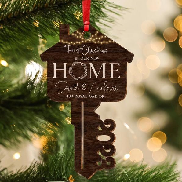 Personalized First Christmas in Our New Home 2024 Christmas Holiday Ornament Couple Christmas Gifts for Family Ornament Xmas Tree Decoration