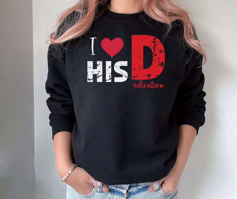 Couples Sweatshirts, I Love His D I Love Her P, His and Hers Matching Sweaters, Funny Couples Shirts, Engagement Anniversary Couples Gift