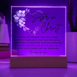 Sister in Christ Friendship Gift Plaque, Thankful for You Gift for Women Faith Gift for Friend Christian Thank you Religious Friend Gift