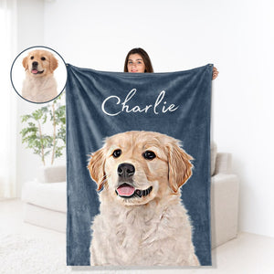 Custom Pet Blanket Using Pet Photo + Name Custom Dog Blanket Personalized Dog Blankets Cat Picture Blanket Pet Photo Blanket Dog Dad Gift