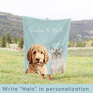 Custom Pet Blanket Using Pet Photo + Name Custom Dog Blanket Personalized Dog Blankets Cat Picture Blanket Pet Photo Blanket Dog Dad Gift