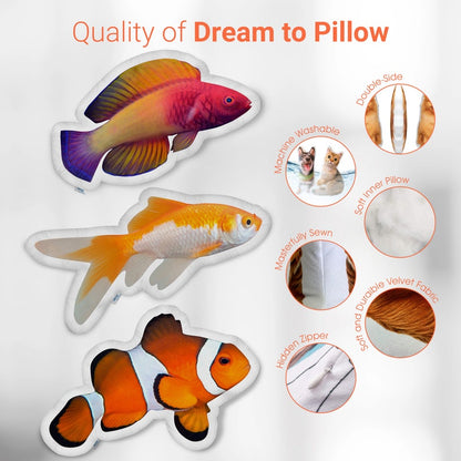 Custom Fish Photo STUFFED ANIMAL Pillow | Fish Shaped 3D Photo Pillow | Aquarium Photo Cushion | Trout Tetra Molly Swordtail Fishing Gifts