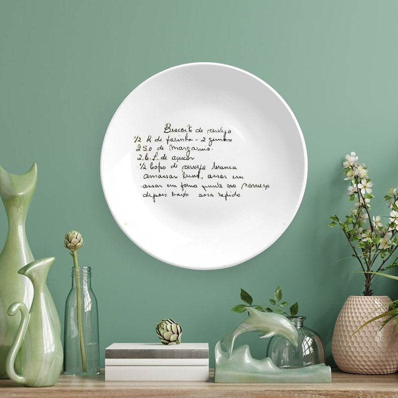 Personalized Handwritten Recipe Plate: Photo Picture Plate, Kitchen Gift
