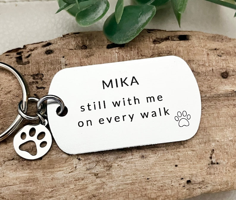 Dog Memorial Gift -Dog name Keyring - Custom Name - In memory of dog - Pet remembrance gift - Loss of Dog sympathy gift - Personalised