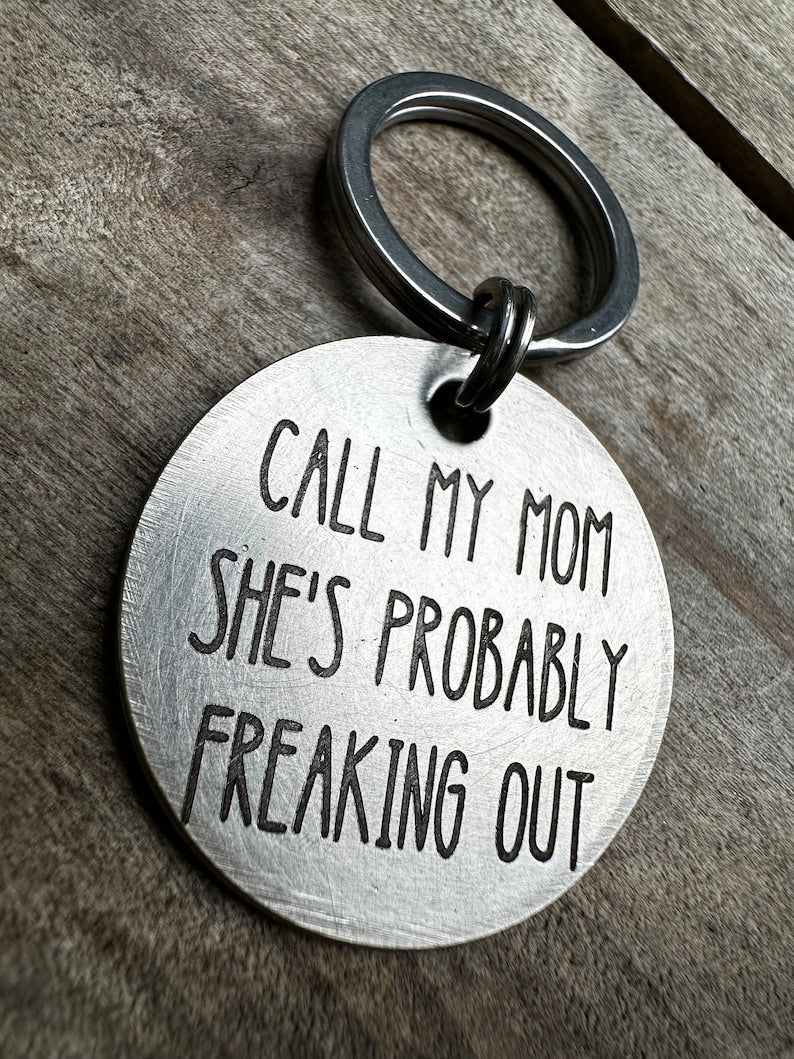 Puppy Tag, dog id tag, dog tag for dogs, pet id tag, pet tag, cat id tag, cat tag, funny dog tag, call my mom tag, call my dad pet tag