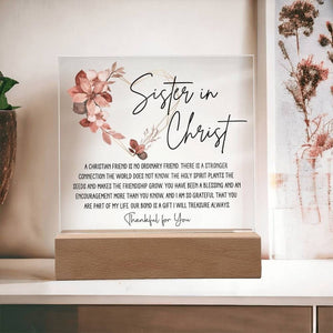 Sister in Christ Friendship Gift Plaque, Thankful for You Gift for Women Faith Gift for Friend Christian Thank you Religious Friend Gift