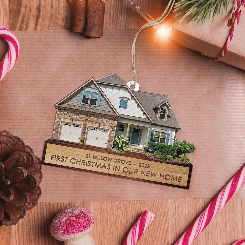 First Christmas Ornament, New House Ornament, Custom House Photo Ornament, Christmas 2024 Ornament, New Home Christmas Decor, New Home Gift