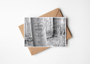 Love Tree Personalized Card, Unique Card for Holidays, Wedding, Anniversary, Valentines Day, Mothers Day, Romantic Card for Him or Her