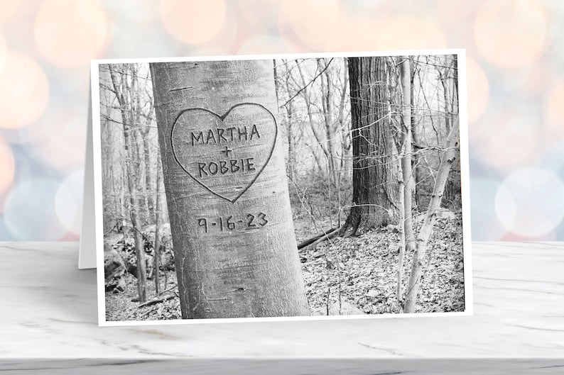 Love Tree Personalized Card, Unique Card for Holidays, Wedding, Anniversary, Valentines Day, Mothers Day, Romantic Card for Him or Her