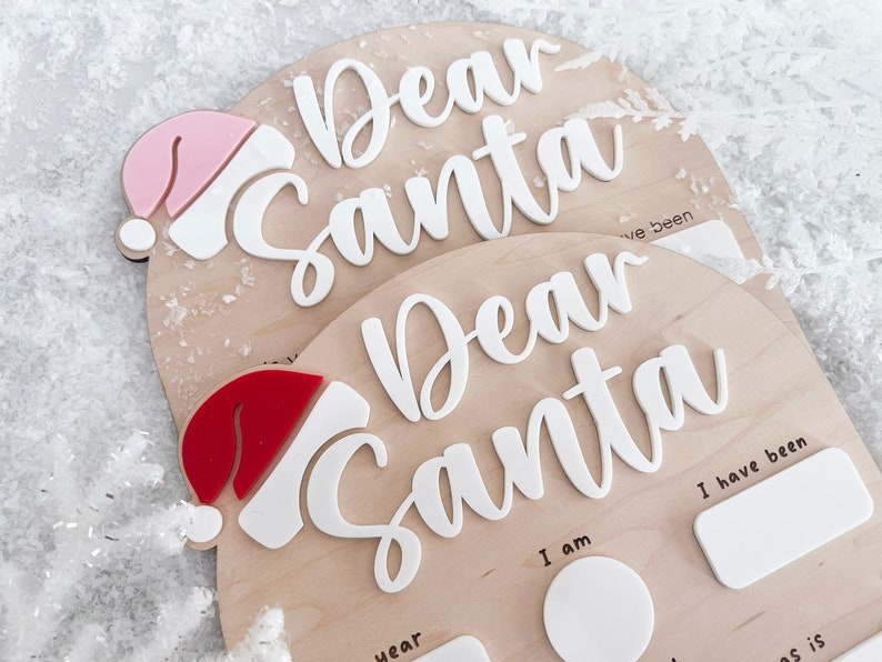 Dear Santa Board, Letter to Santa Board, Kids Christmas Lis Signt, Dry Erase Christmas Sign, Dear Santa Wish List, Kids Christmas Letter