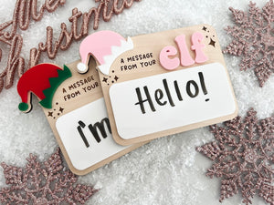Message from your Elf Sign, Elf accessory, Dry Erase Board Reusable Elf Prop, Christmas Decor, Mini Elf Dry Erase Board, Elf Kit Idea