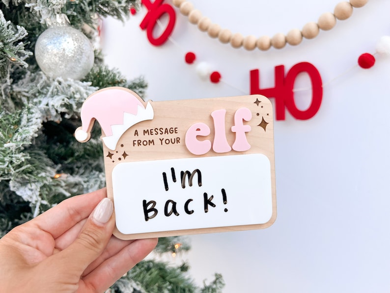 Message from your Elf Sign, Elf accessory, Dry Erase Board Reusable Elf Prop, Christmas Decor, Mini Elf Dry Erase Board, Elf Kit Idea