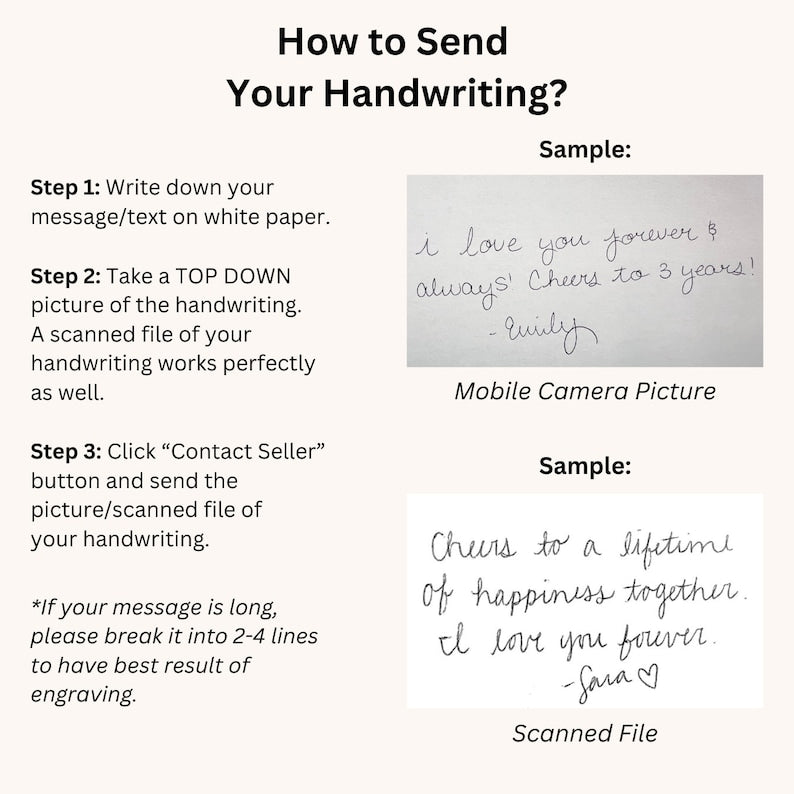 Custom Secret Message Whiskey Glass - Engrave Your Handwriting on Bottom on Side Mother's Day Gift Father's Day Gift Couple Gift Anniversary Gift