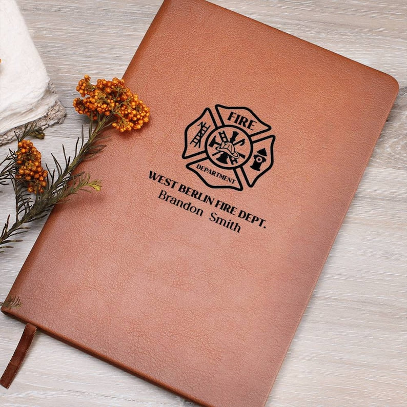 Firefighter Gift, Fire Fighter Journal, Firefighter Personalized Leather Journal, Fireman Gift, Fireman Notebook, Firemen Journal