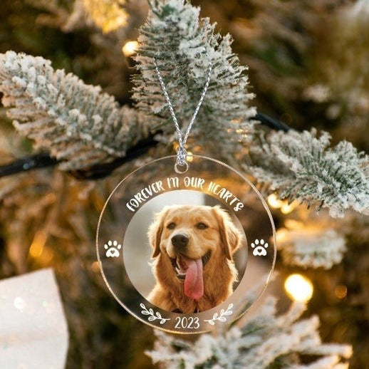 Forever Loved Personalized 2025 Memorial Dog Ornament, Christmas Memorial Gifts, Dog Lover Gifts, Dog Owner Gifts, Custom Dog Photo Ornament, Pet Ornament