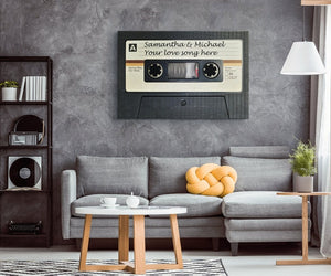 Personalized Cassette Tape Wall Art: Custom Name & Text