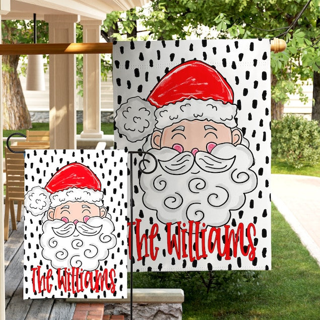 Personalized Christmas Garden Flag Custom Family Name Holiday Decor Outdoor Winter Yard Sign Festive Home Welcome Banner Seasonal Decoration